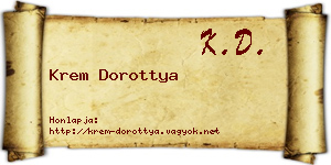 Krem Dorottya névjegykártya